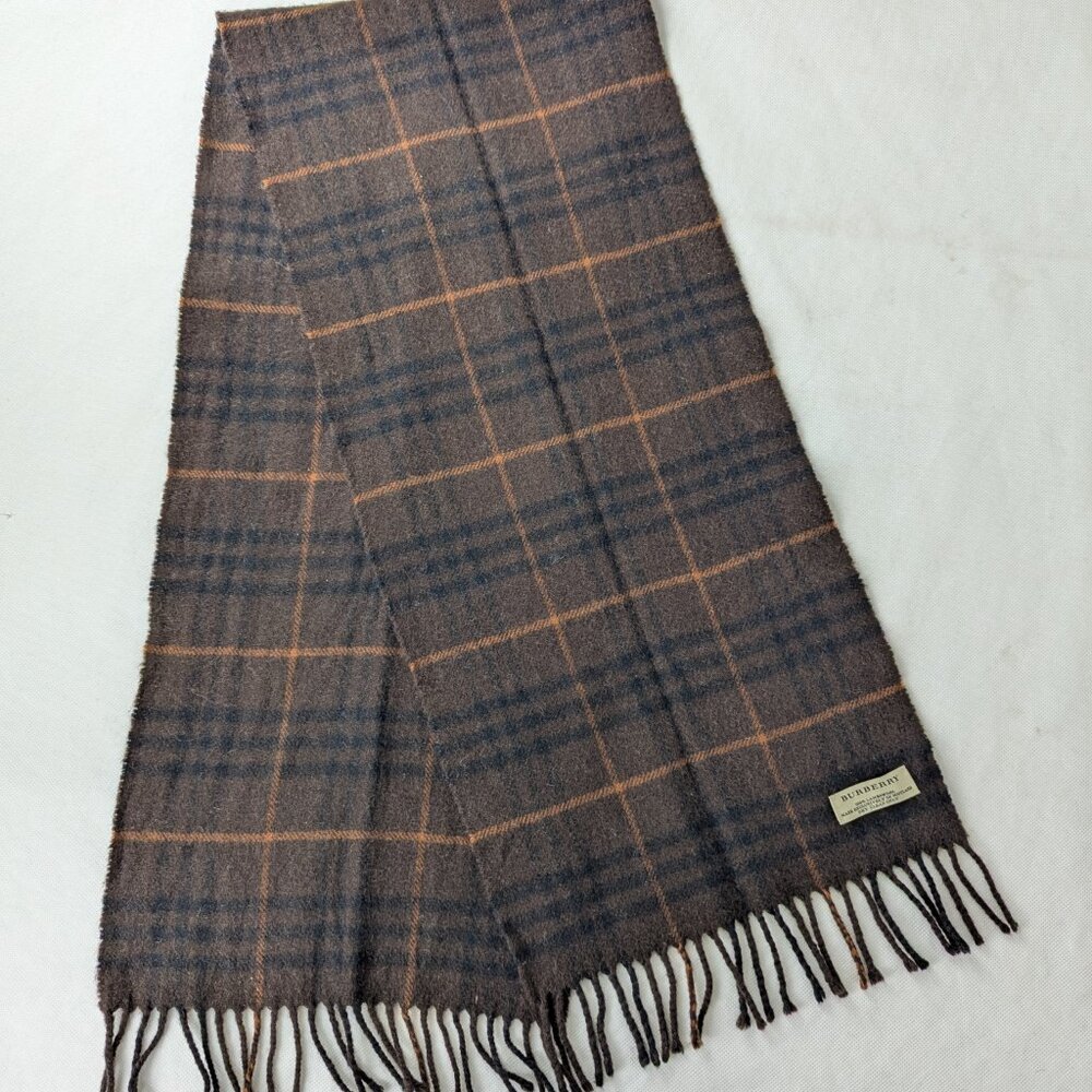 Burberry Nova Plaid Lambswool Brown Scarf | Unisex | Elegant Winter Wear